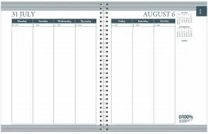 Academic Monthly/Weekly Planner, 2024-2025, Charcoal