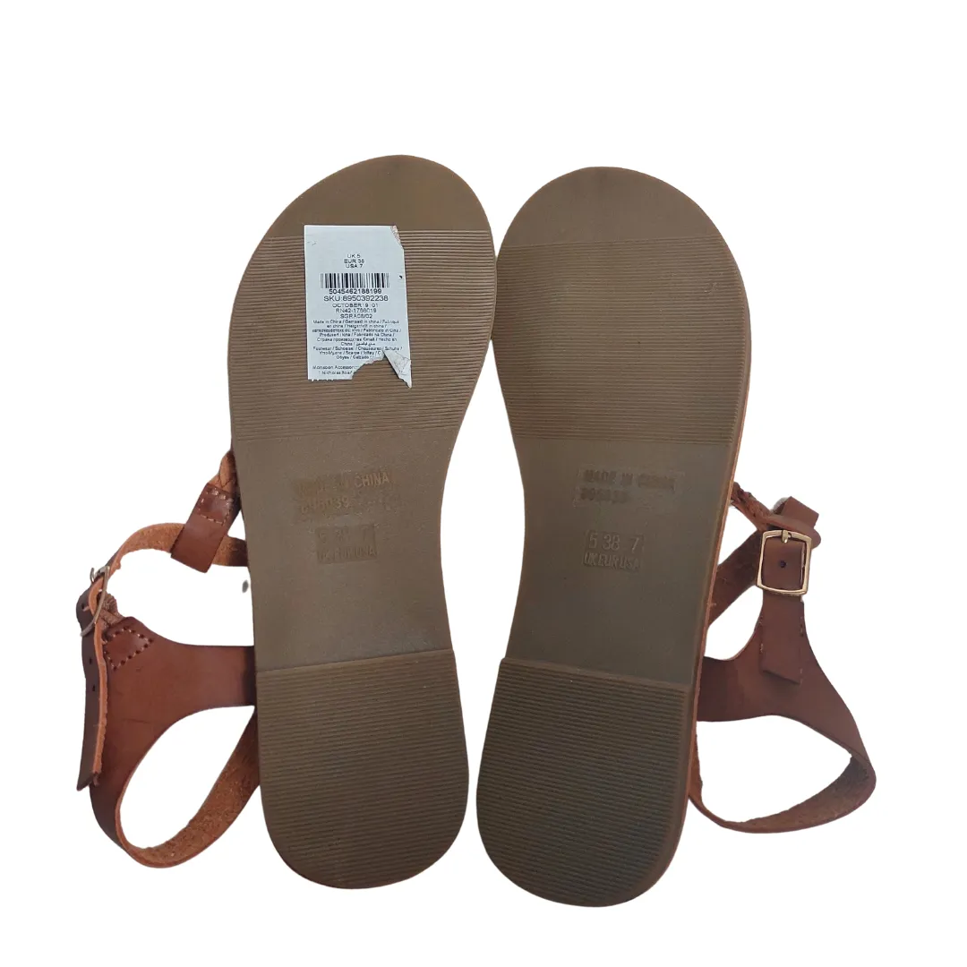 Accessorize Tan Thong Leatherette Sandals | Brand new |