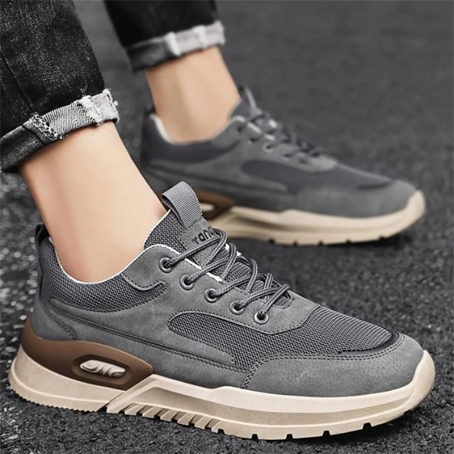 Arch Support Hiking Shoes for Men Lightweight Breathable Slip on Running Shoe Athletic Fashion Sneakers for Men
