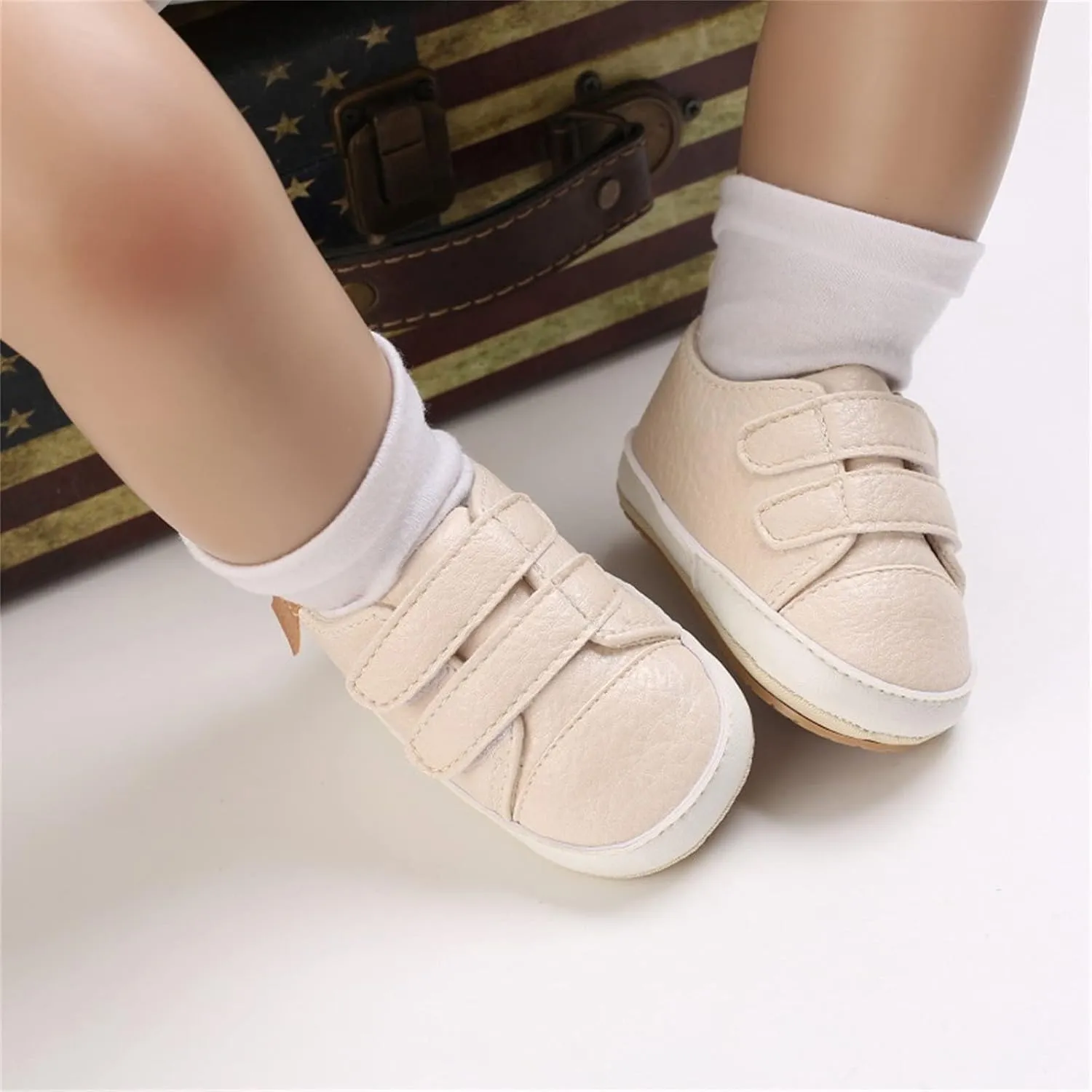 Baby Boys Girls First Walking Shoes Infant Non-Slip PU Leather Sneakers Toddler Newborn Loafers Shoes Infant Size 2