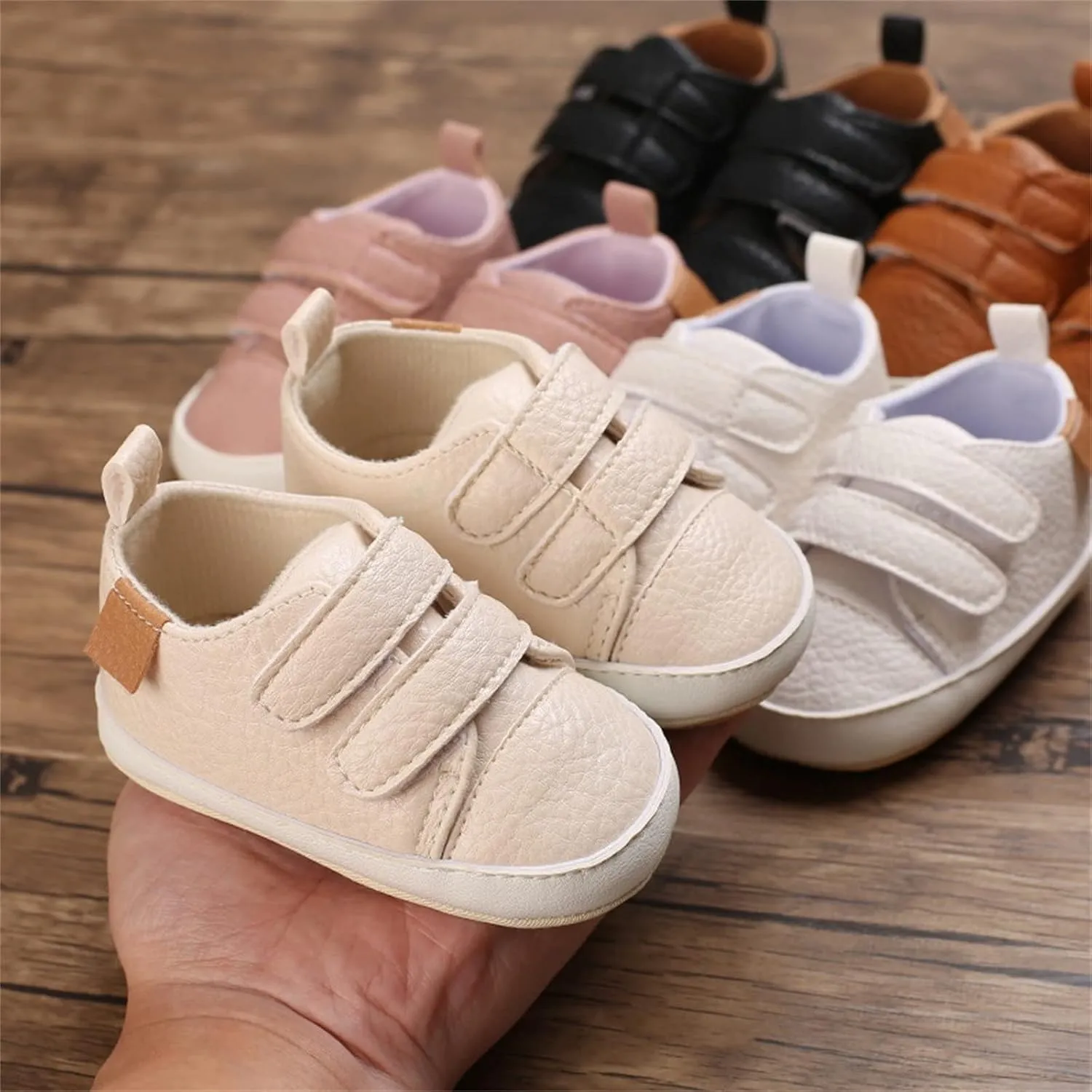 Baby Boys Girls First Walking Shoes Infant Non-Slip PU Leather Sneakers Toddler Newborn Loafers Shoes Infant Size 2