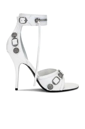 Balenciaga Cagole Shoes in Optic White & Aged Nickel