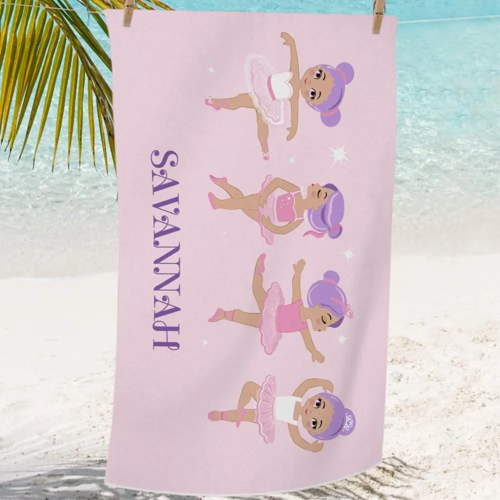 Ballerinas Personalized Towel for Girls