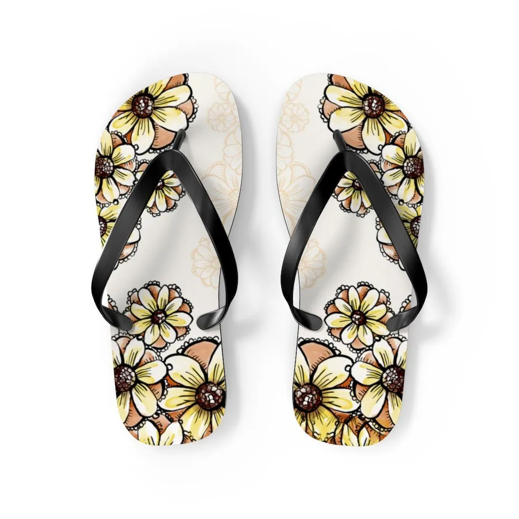 Boho Flowers- Unisex Flip Flops