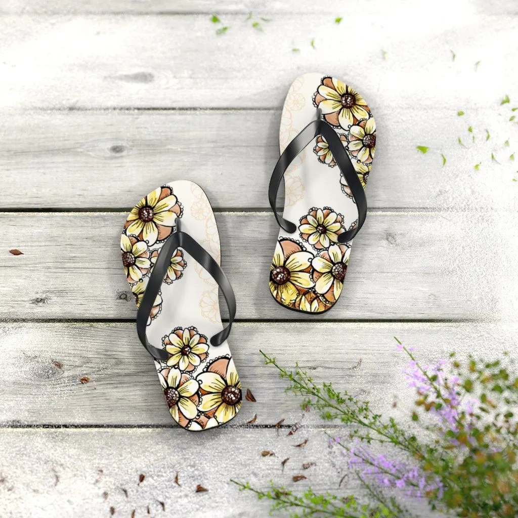 Boho Flowers- Unisex Flip Flops