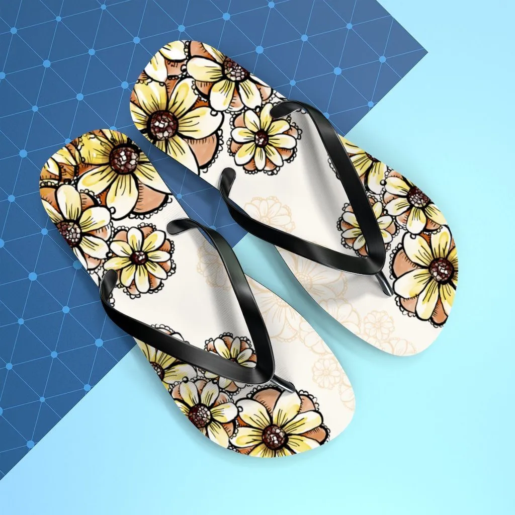 Boho Flowers- Unisex Flip Flops