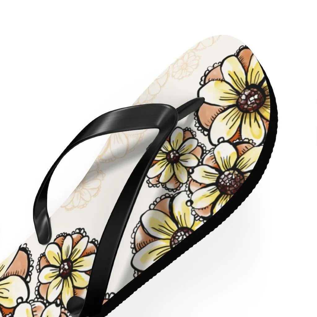 Boho Flowers- Unisex Flip Flops