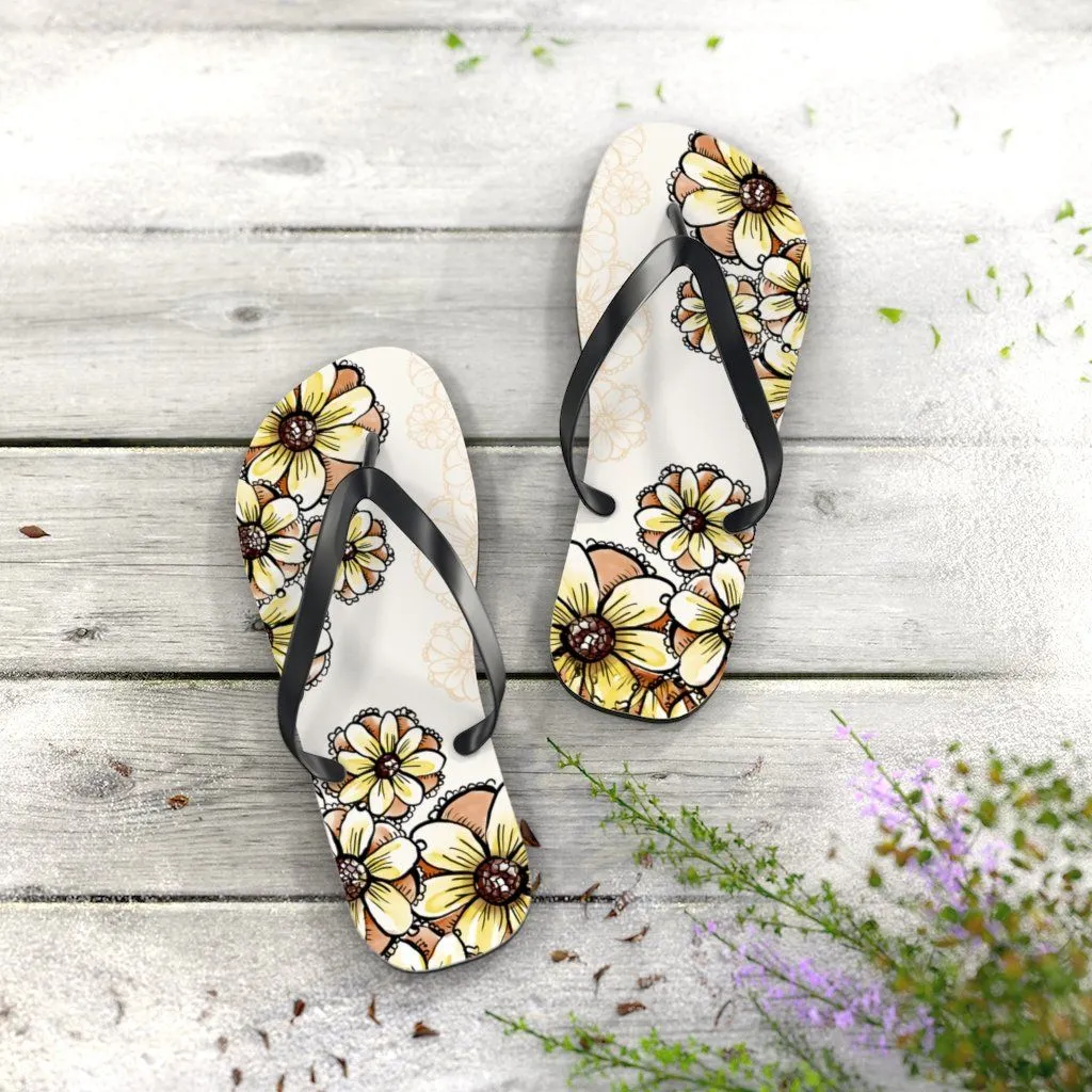 Boho Flowers- Unisex Flip Flops