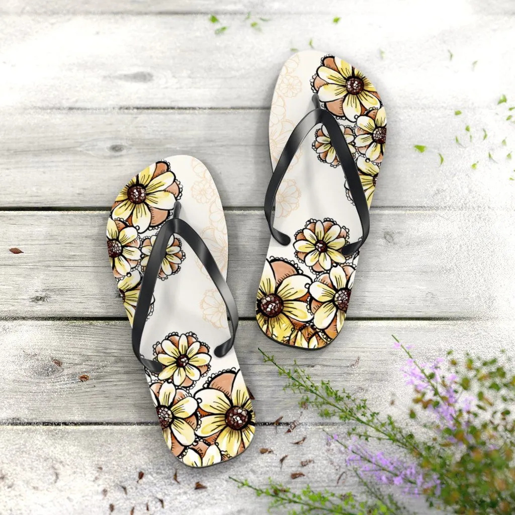 Boho Flowers- Unisex Flip Flops