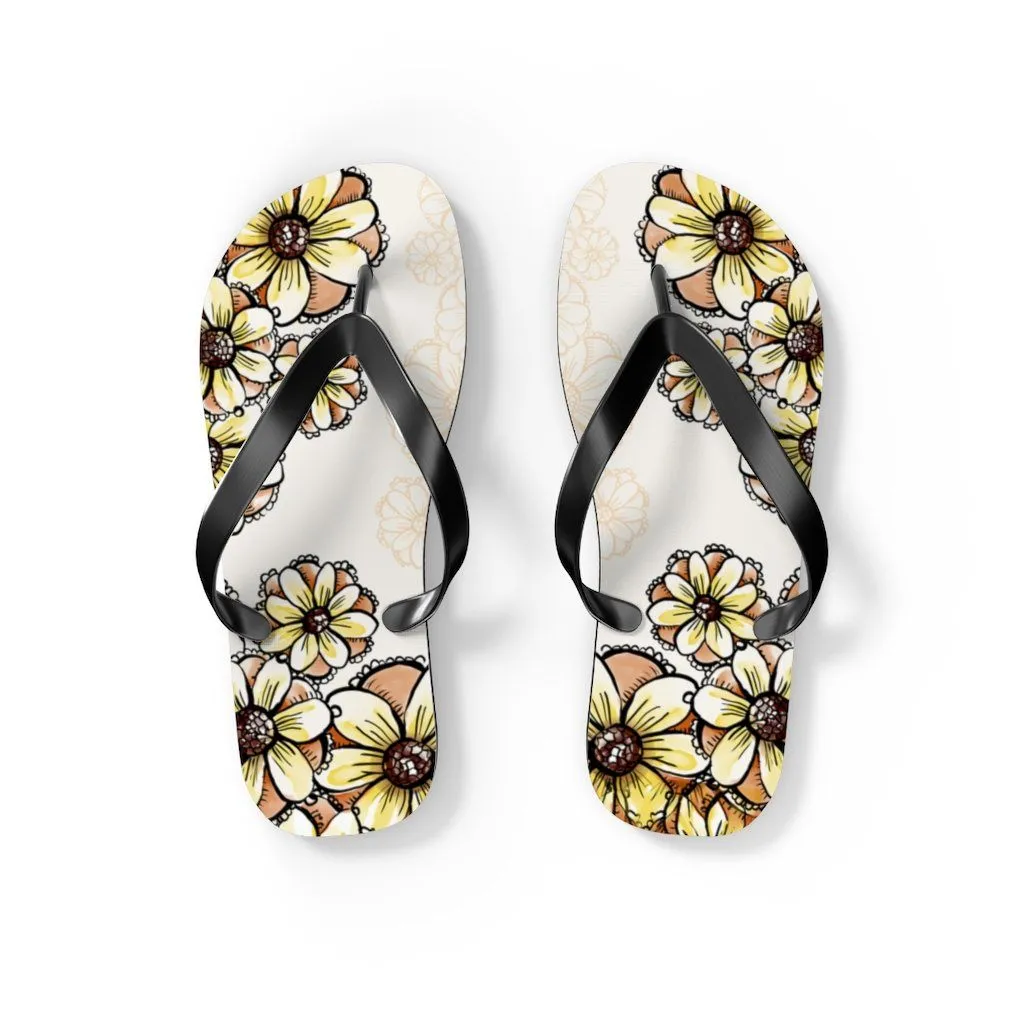 Boho Flowers- Unisex Flip Flops