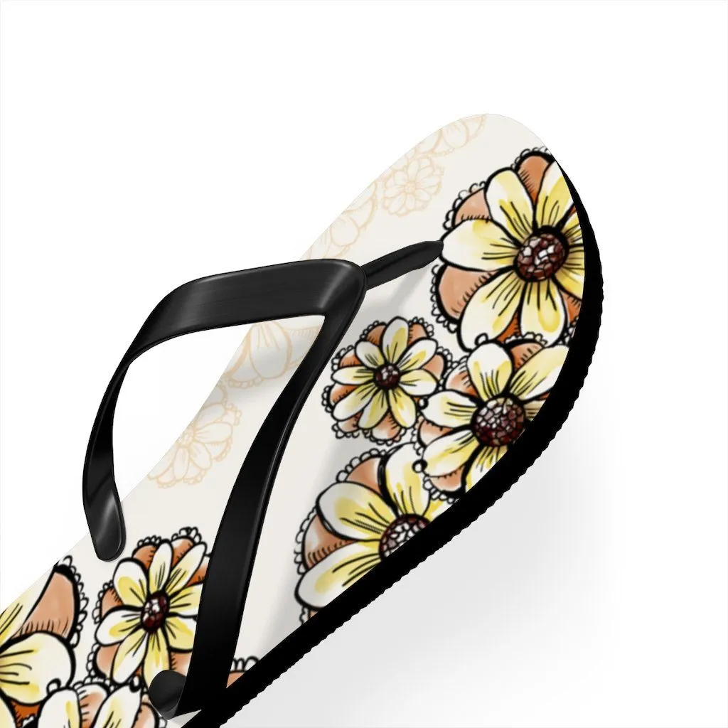 Boho Flowers- Unisex Flip Flops