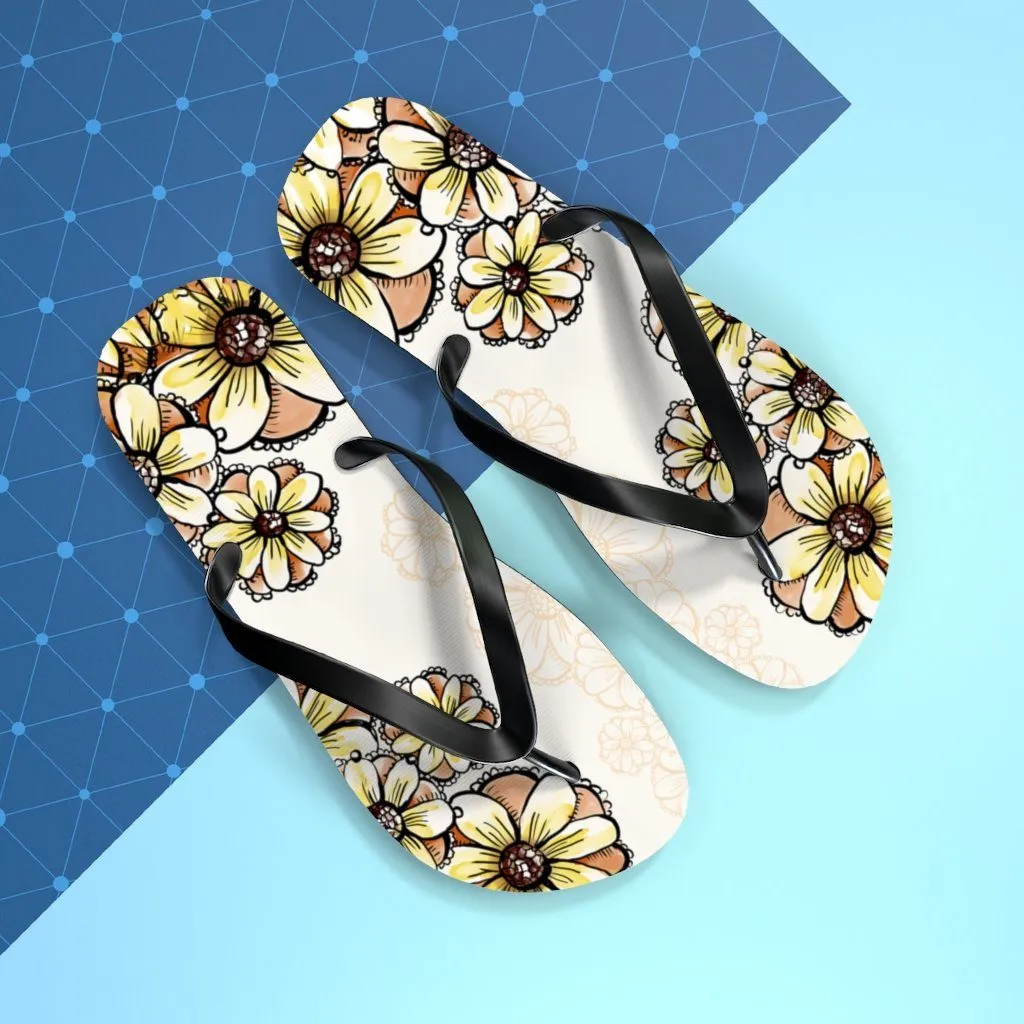 Boho Flowers- Unisex Flip Flops