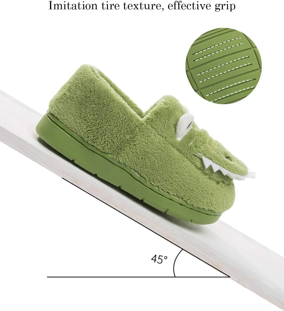 Boys Girls Warm Dinosaur House Slippers Toddler Kids Fuzzy Indoor Bedroom Shoes