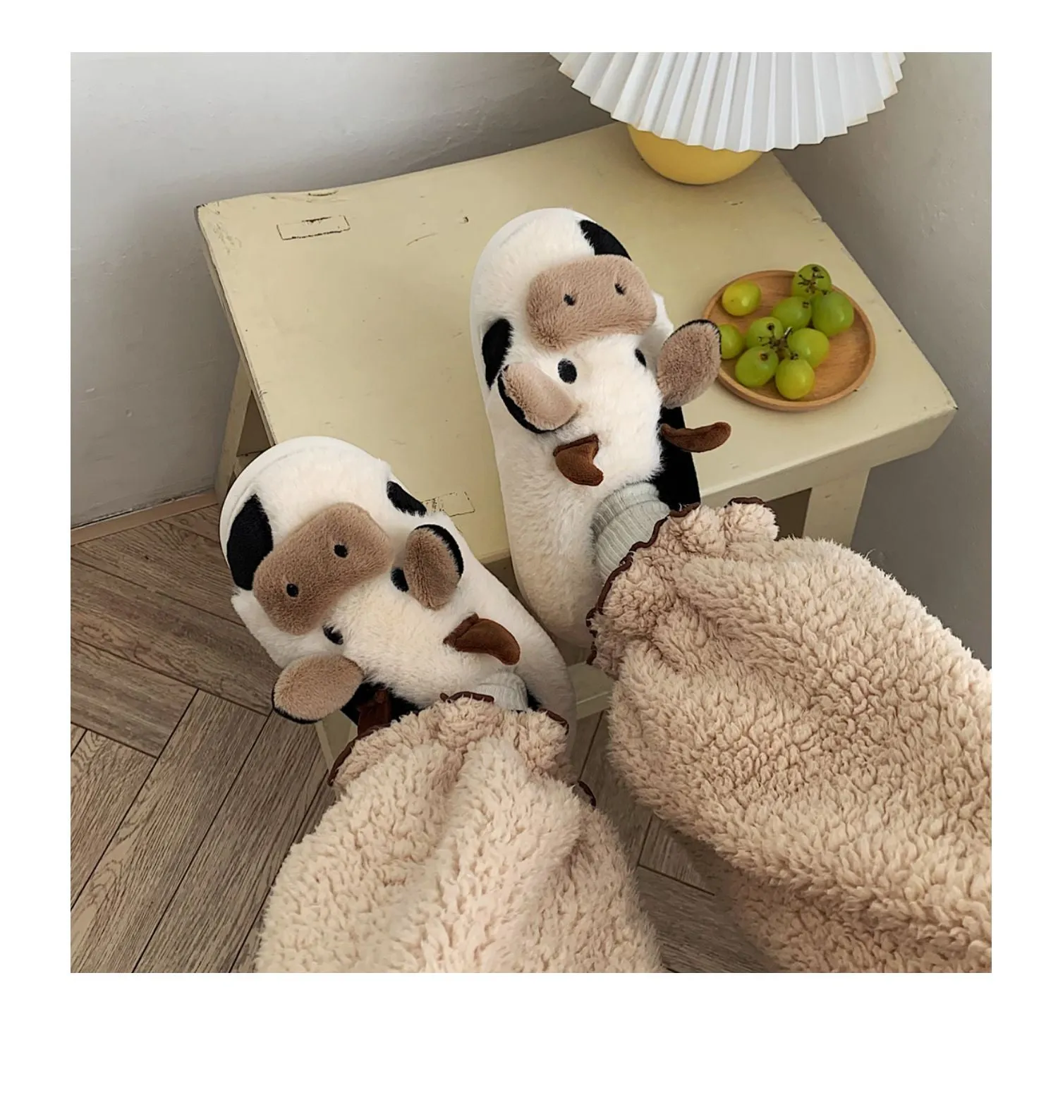 Cartoon Cow Cotton Slippers