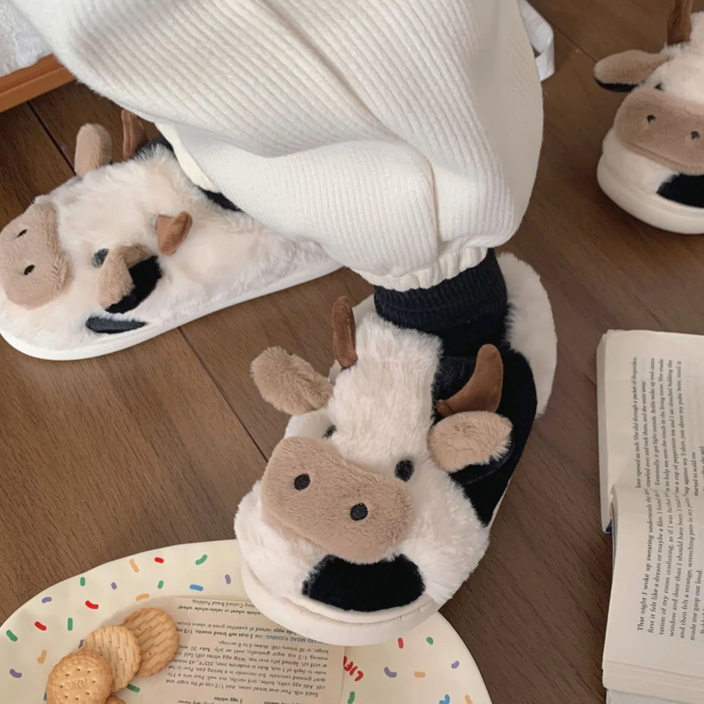 Cartoon Cow Cotton Slippers