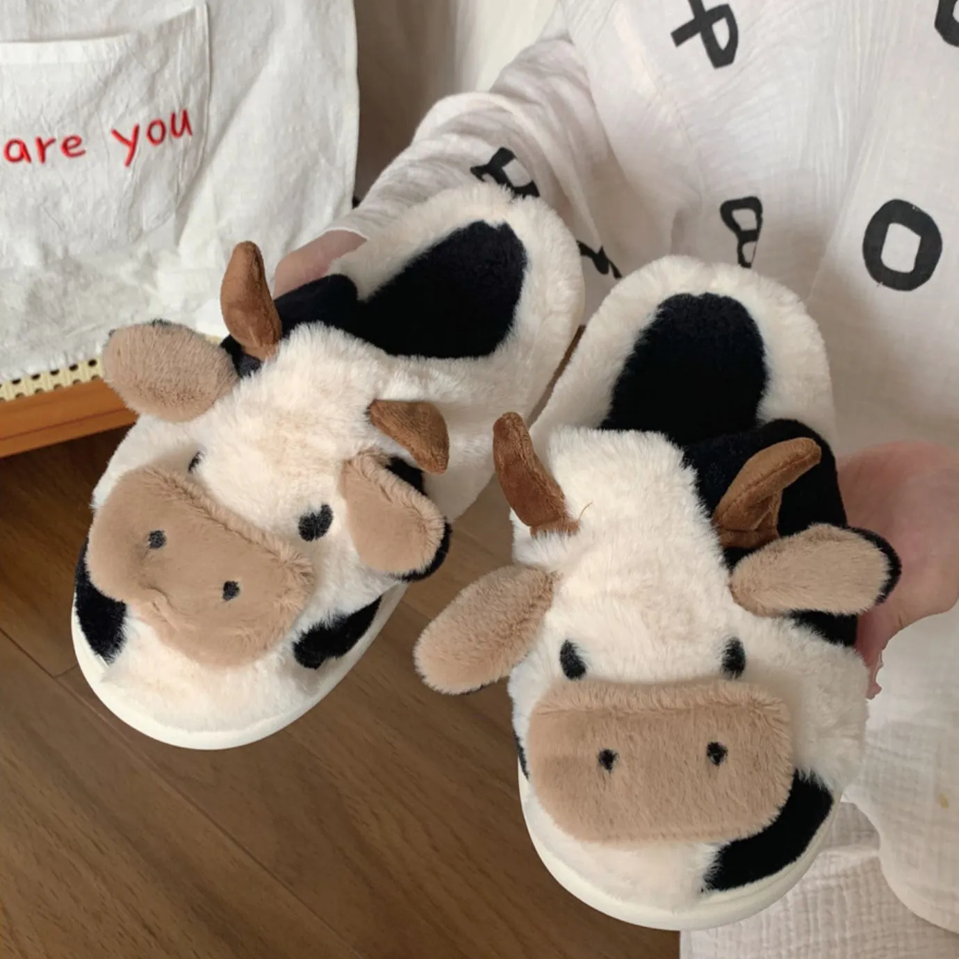 Cartoon Cow Cotton Slippers