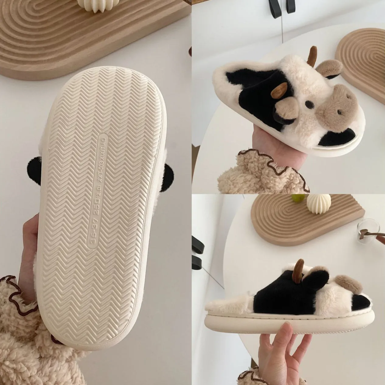 Cartoon Cow Cotton Slippers