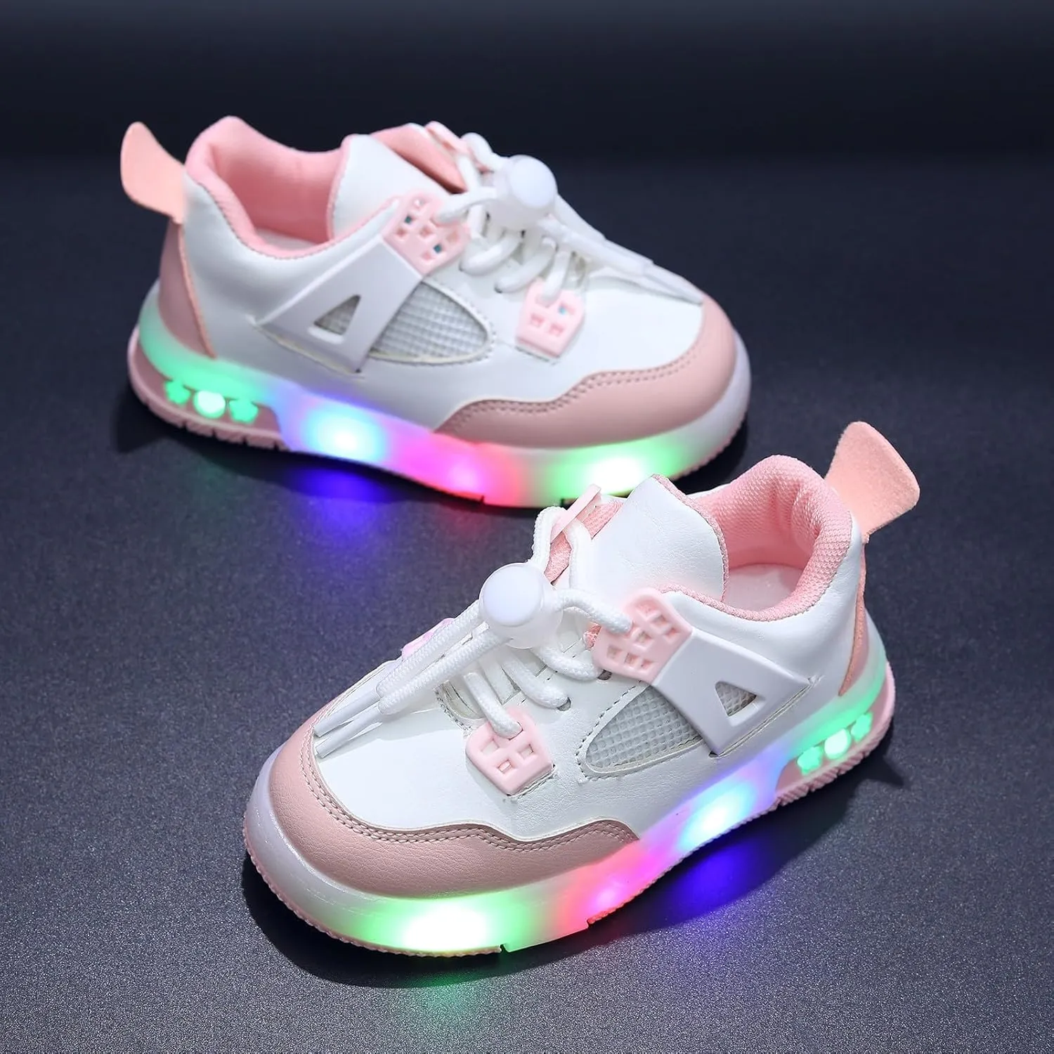 Cathalem Kids Baby Girls Shoes Sneakers LED Light Up Luminous Bowknot Sneakers Winter Warm Shoes for Toddler 1-6Years