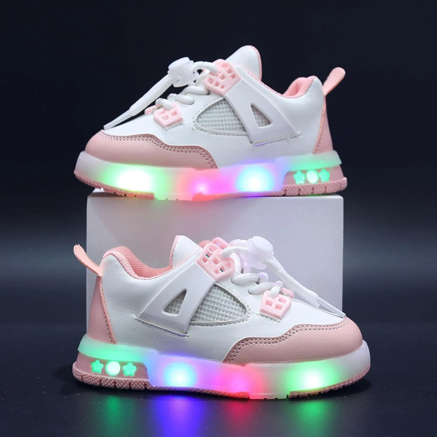 Cathalem Kids Baby Girls Shoes Sneakers LED Light Up Luminous Bowknot Sneakers Winter Warm Shoes for Toddler 1-6Years