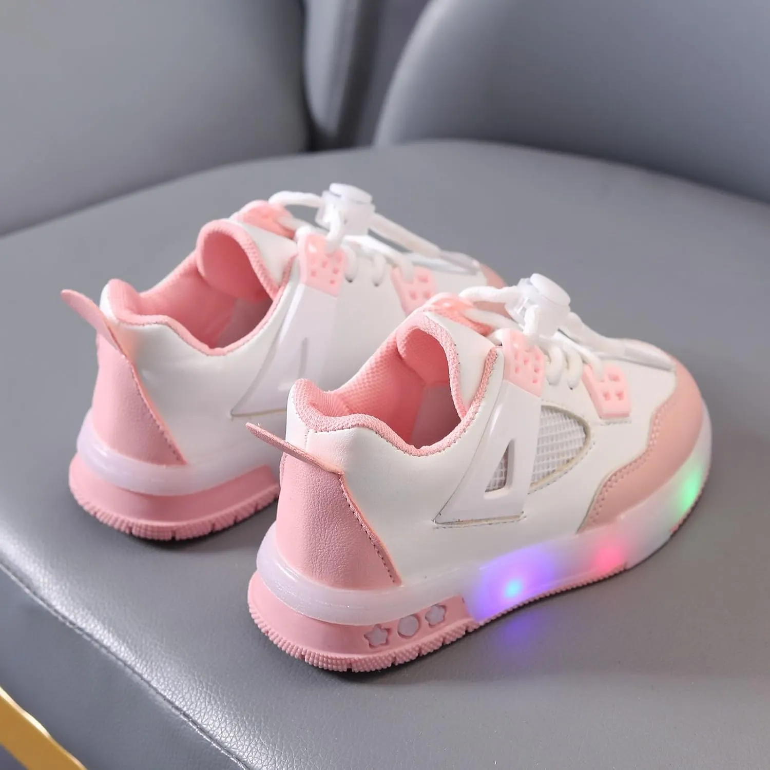 Cathalem Kids Baby Girls Shoes Sneakers LED Light Up Luminous Bowknot Sneakers Winter Warm Shoes for Toddler 1-6Years