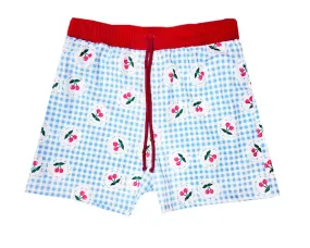 Cherries and gingham Swim Trunks