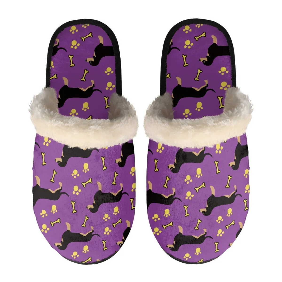 Dachshund Printed Winter Slippers