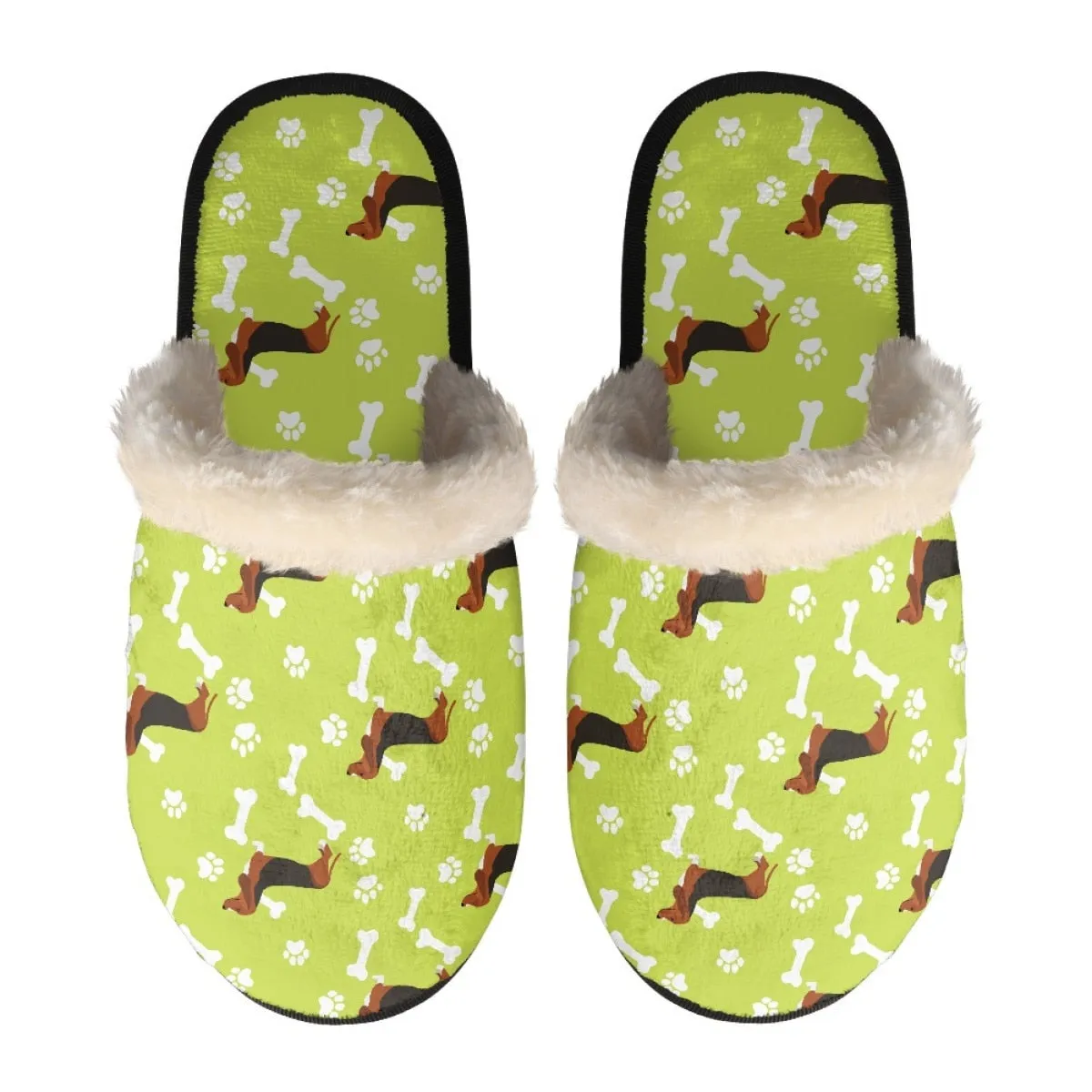 Dachshund Printed Winter Slippers