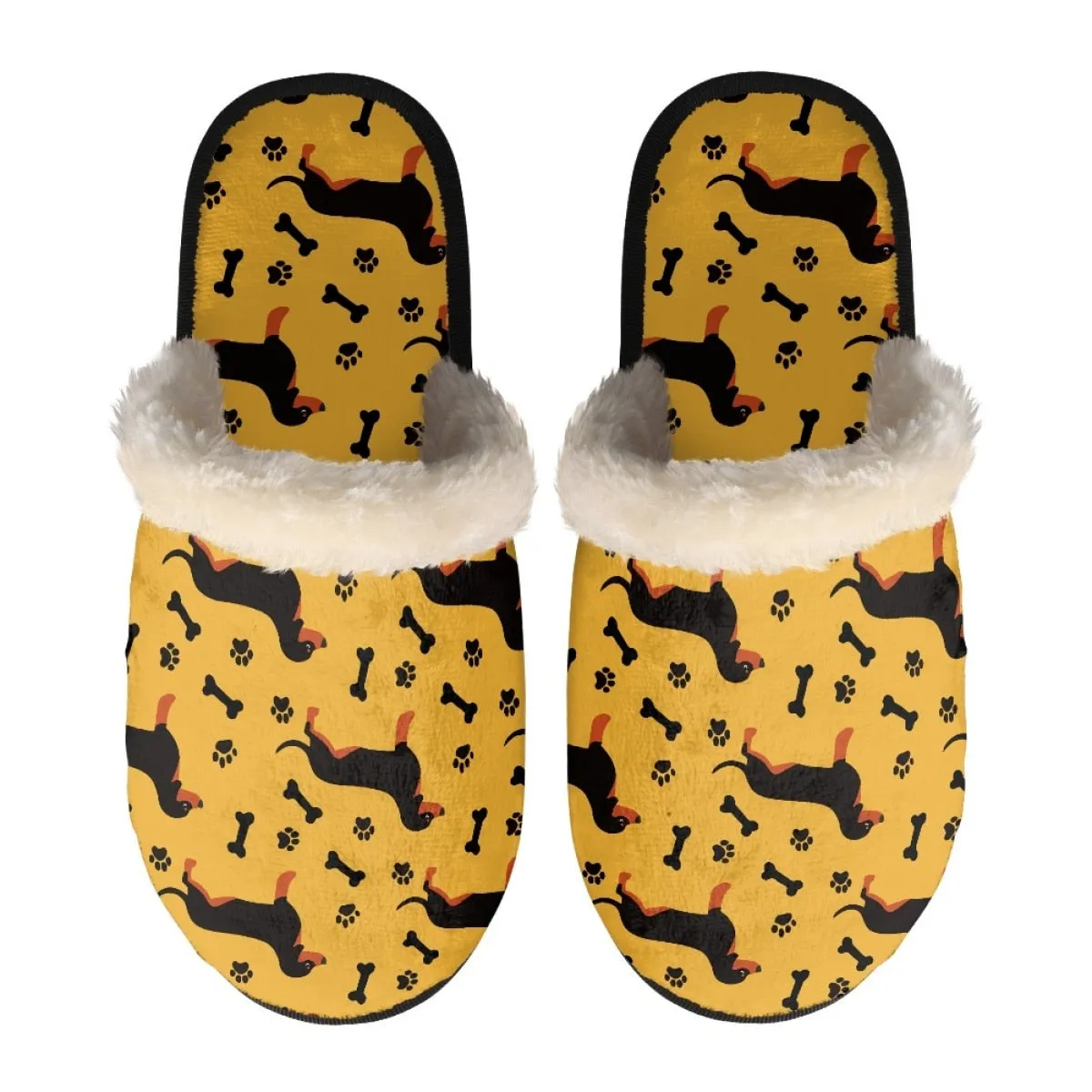 Dachshund Printed Winter Slippers