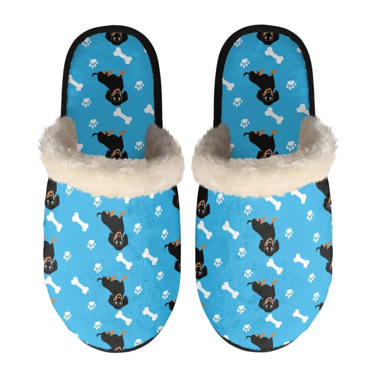 Dachshund Printed Winter Slippers