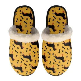 Dachshund Printed Winter Slippers