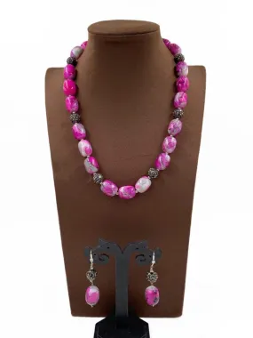 Designer Semi Precious Chalcedony Stone Beads Necklace By Gehna Shop