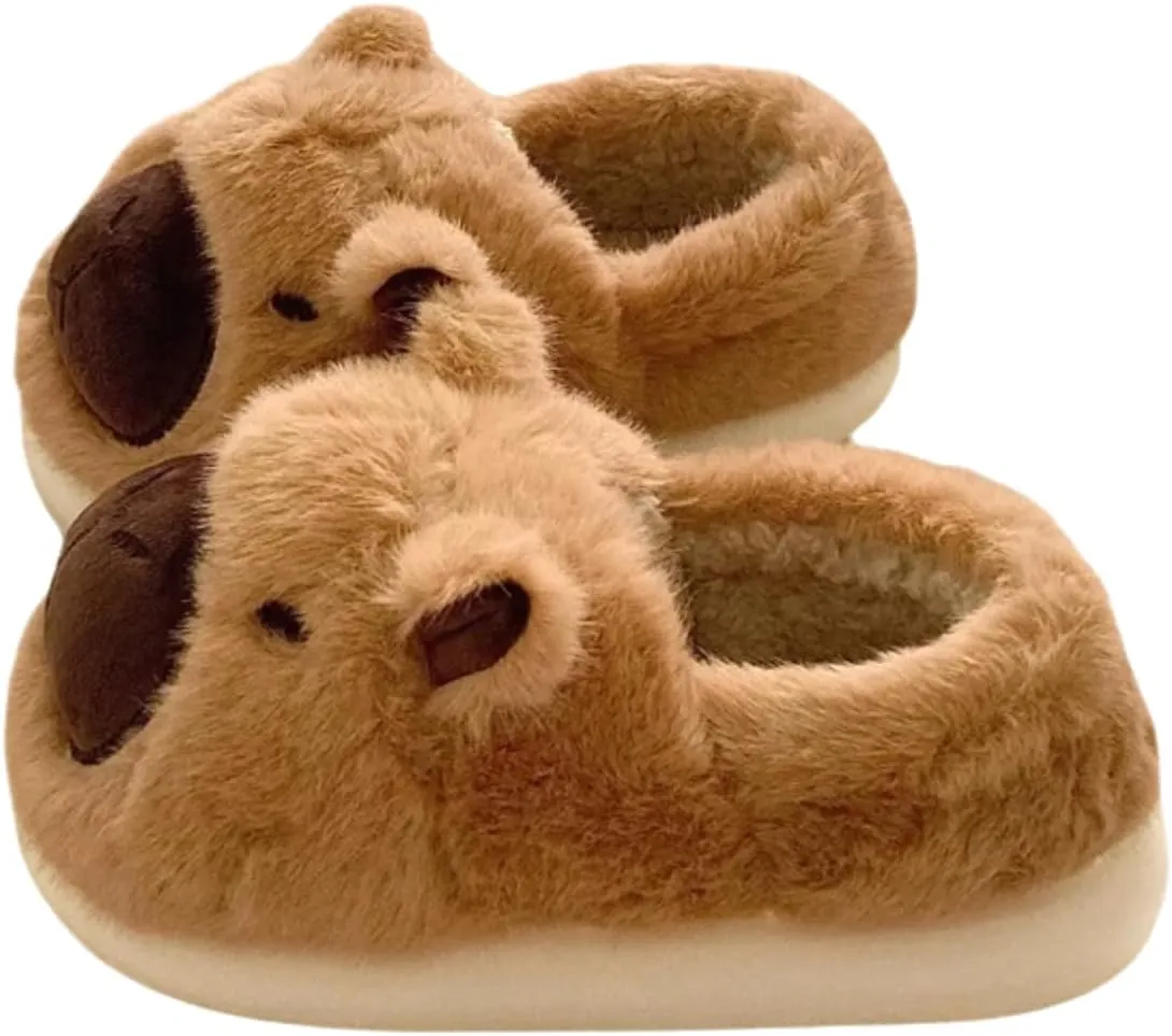 Funny Indoor Bedroom Animal slippers Cozy Capybara Plush Warm Slippers Fluffy Fuzzy Cozy