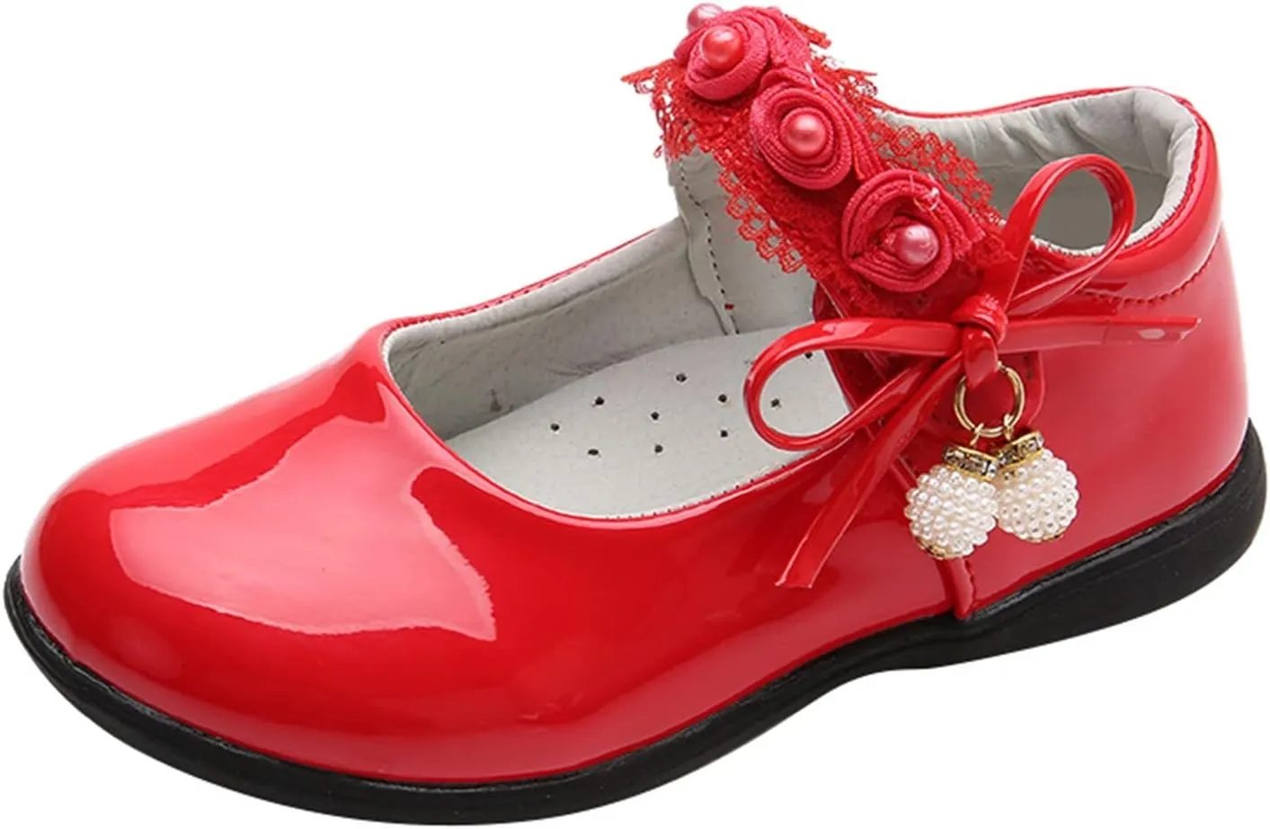 Girls Dress Shoes with Anti-Scratch Leather Princess Pary Schools niform Shoes Mary Jane Ballerina Flat Shoes