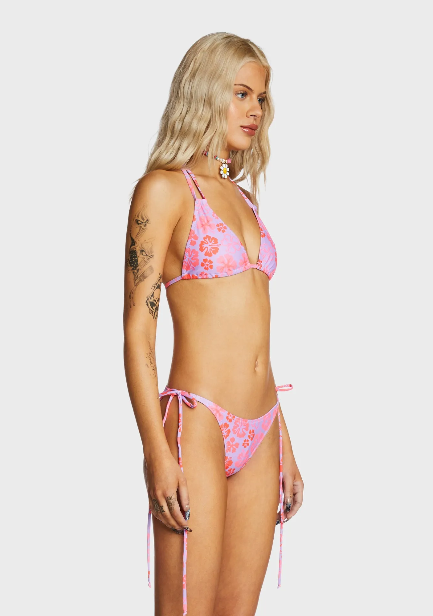 Halter Bralette Bikini Top - Cherry Berry