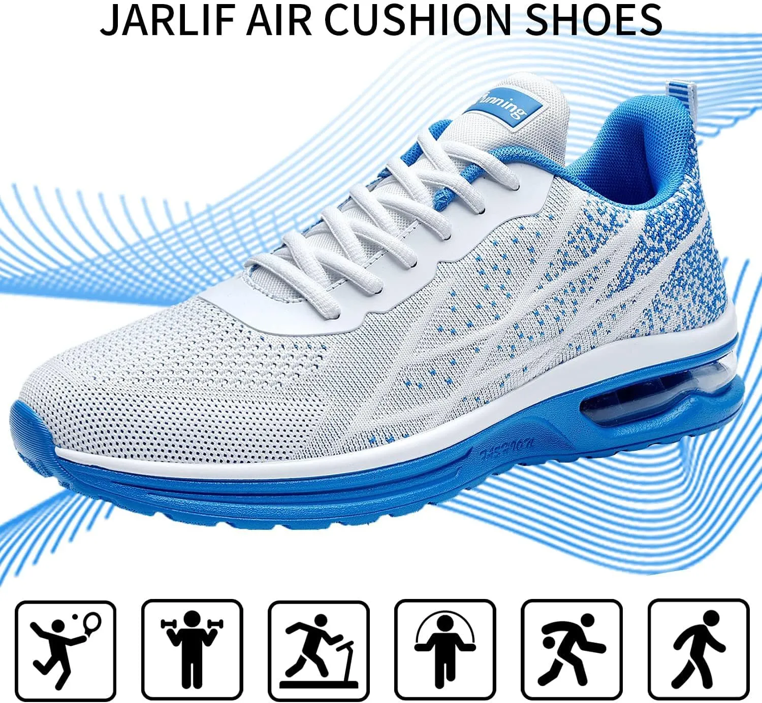 JARLIF Men's Lightweight Athletic Running Shoes Breathable Sport Fitness Gym Jogging Sneakers (Size 6.5-12.5)