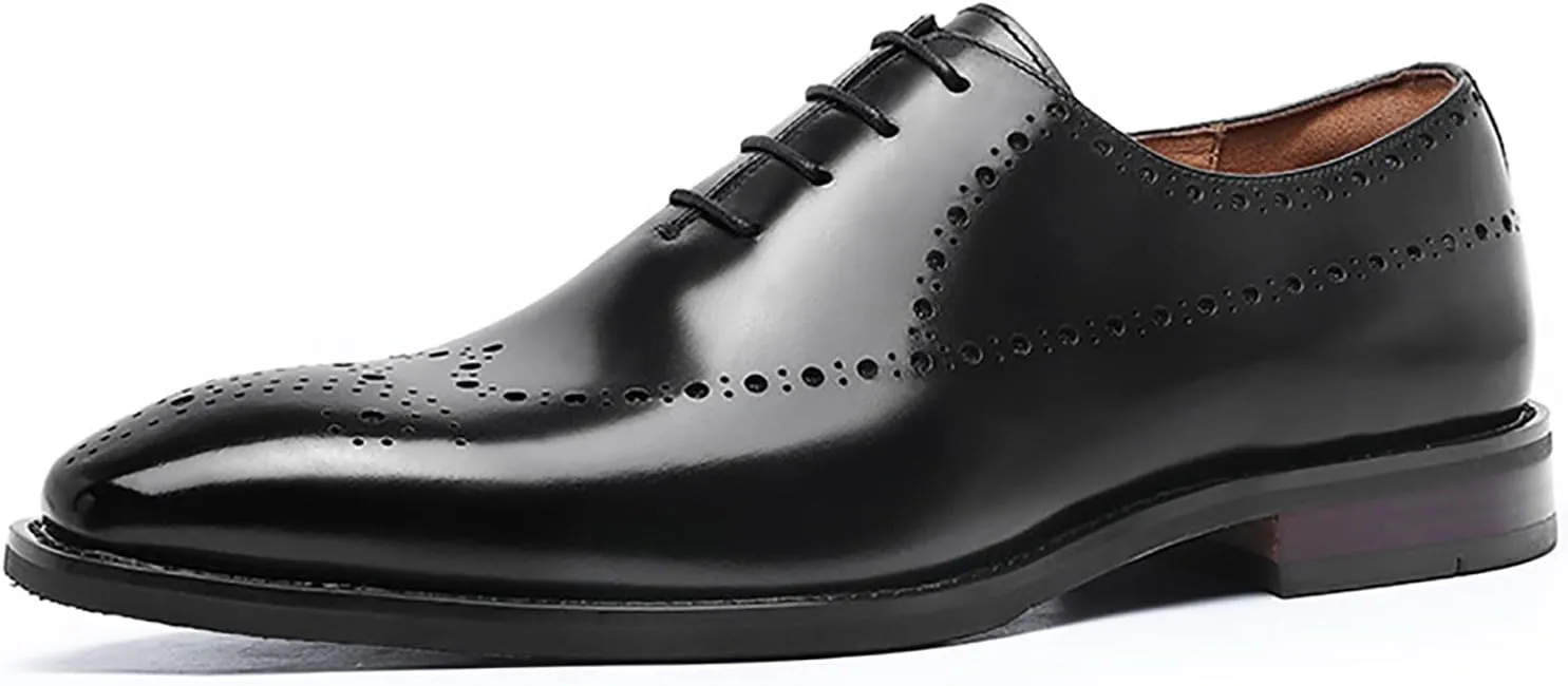 Lace Up Formal Men's Dress Shoes Oxford Modern Formal Oxford Casual Shoes Comfortable Wedding Shoes Non Slip Business Shoes,Black,6.5US/38EU