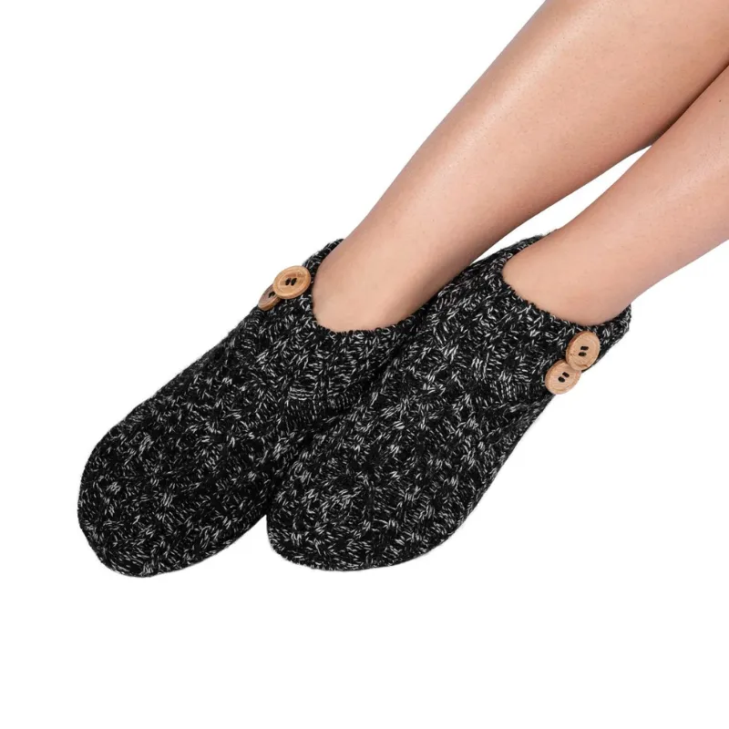 LatteLove Melange Cable Knit Booties
