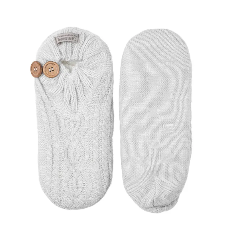 LatteLove Melange Cable Knit Booties