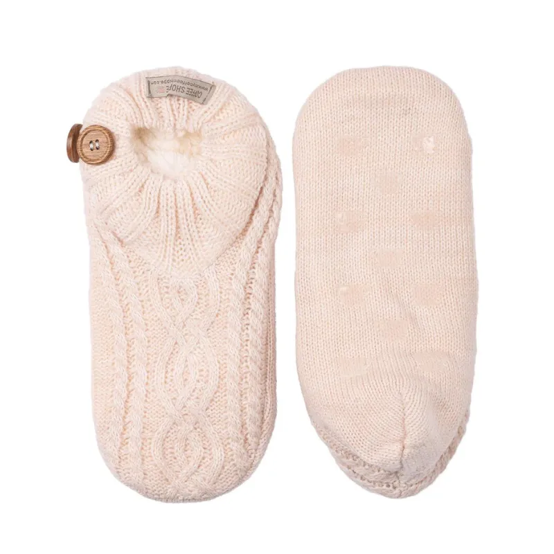 LatteLove Melange Cable Knit Booties