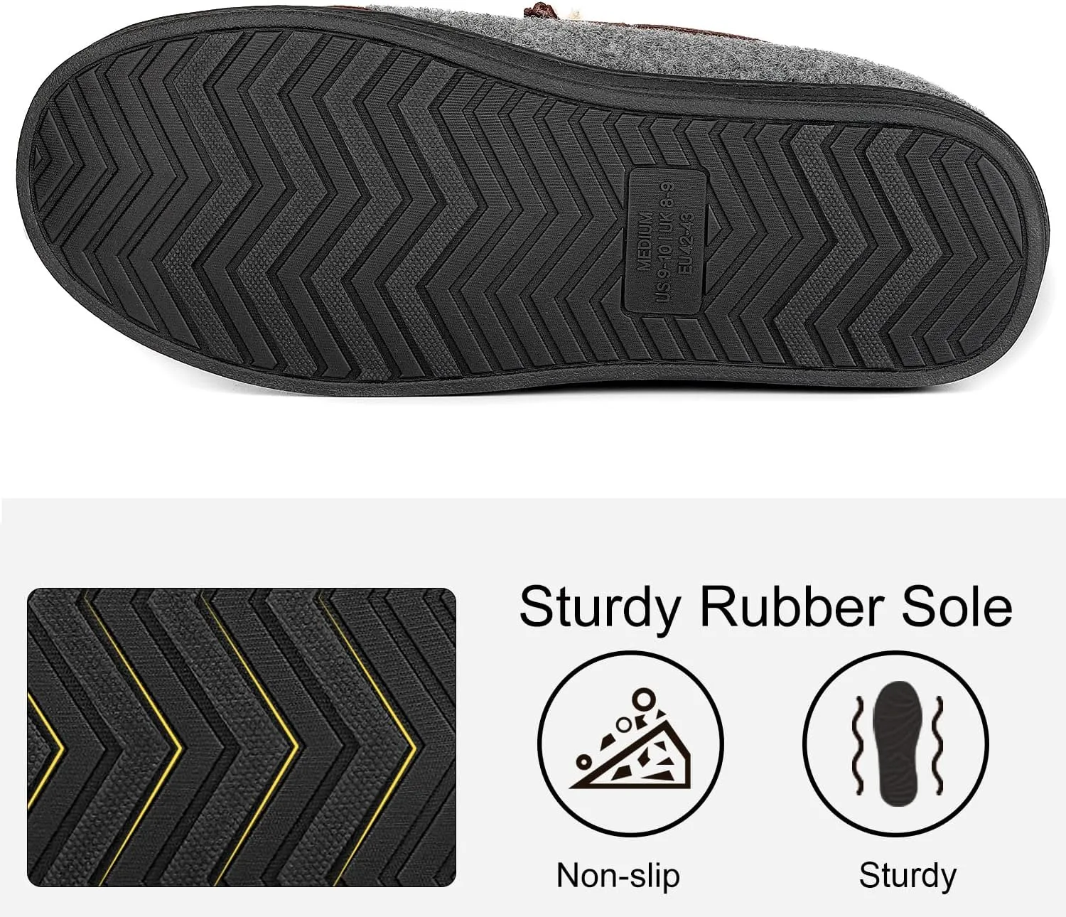 LongBay Mens Moccasin Slippers Warm Cozy House Shoes Indoor Outdoor