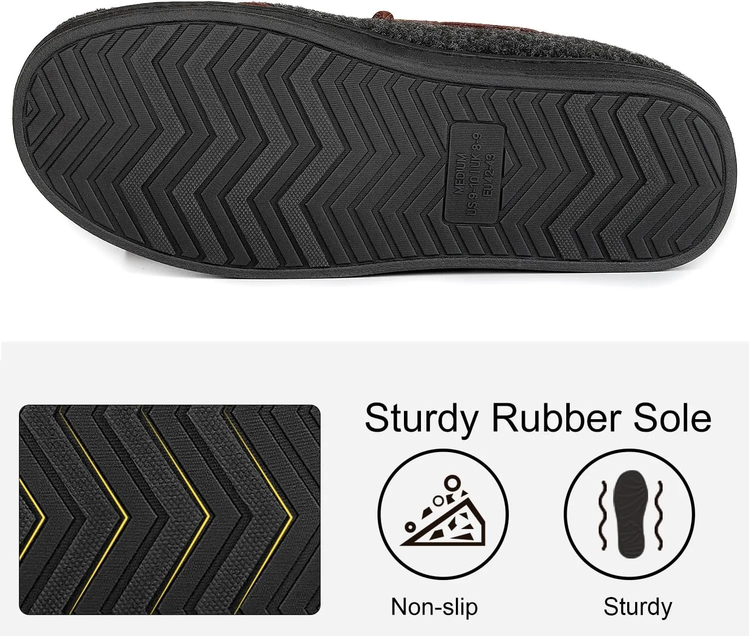 LongBay Mens Moccasin Slippers Warm Cozy House Shoes Indoor Outdoor