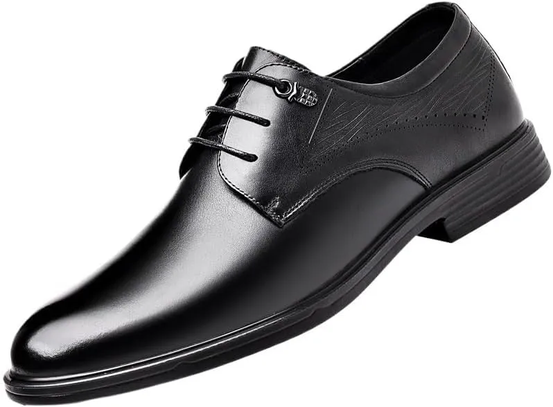 Men's Fashion Black Shoes, Pointed Toe Luxury Lace-up Formal Shoes, Classic Business Oxfords for Men, Elegant Men's Formal Footwear