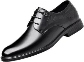 Men's Fashion Black Shoes, Pointed Toe Luxury Lace-up Formal Shoes, Classic Business Oxfords for Men, Elegant Men's Formal Footwear