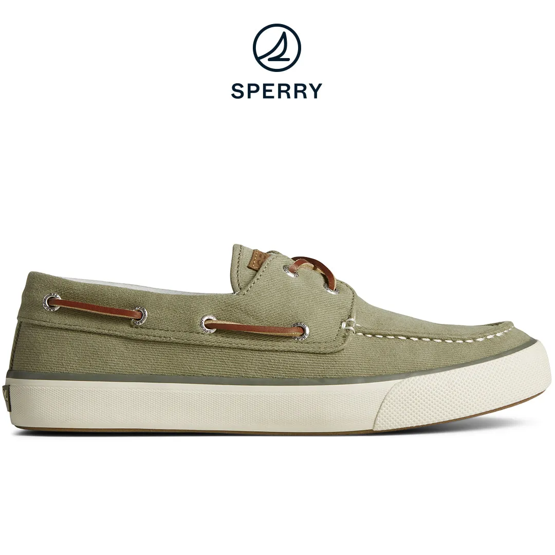 Men's SeaCycled™ Bahama II Twill Boat Sneaker Olive (STS25311)