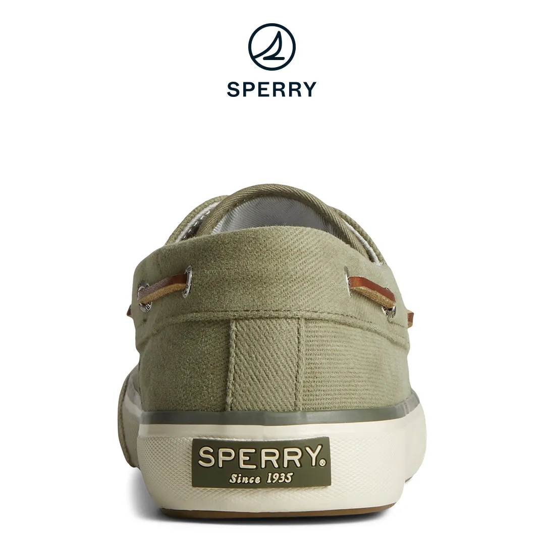 Men's SeaCycled™ Bahama II Twill Boat Sneaker Olive (STS25311)