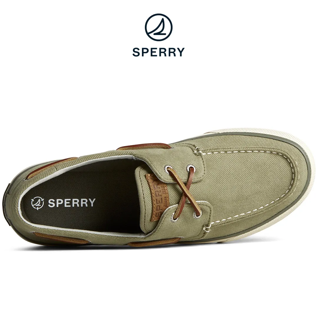 Men's SeaCycled™ Bahama II Twill Boat Sneaker Olive (STS25311)