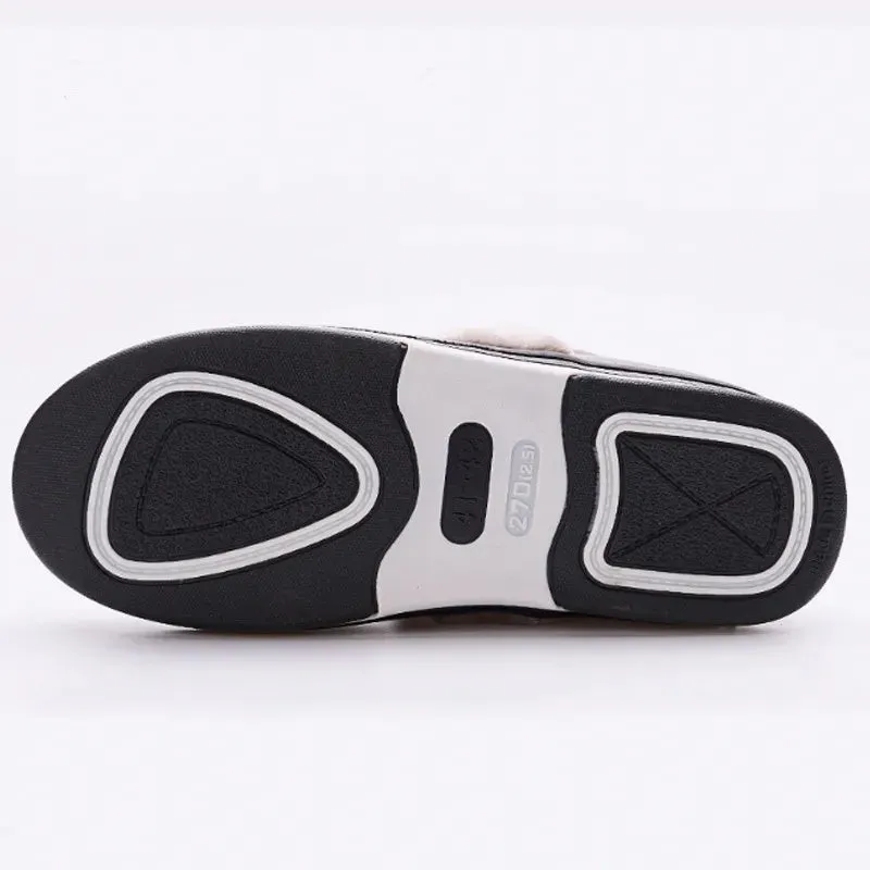 Men's Women Warm Plush Soft Slippers, Indoors Anti-slip Winter Floor Bathroom Plush House Slippers