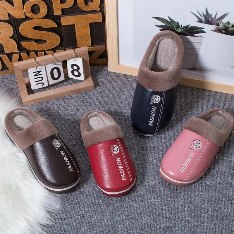 Men's Women Warm Plush Soft Slippers, Indoors Anti-slip Winter Floor Bathroom Plush House Slippers