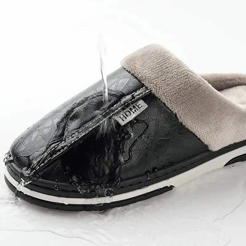 Men's Women Warm Plush Soft Slippers, Indoors Anti-slip Winter Floor Bathroom Plush House Slippers