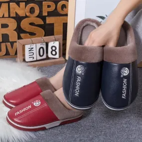 Men's Women Warm Plush Soft Slippers, Indoors Anti-slip Winter Floor Bathroom Plush House Slippers